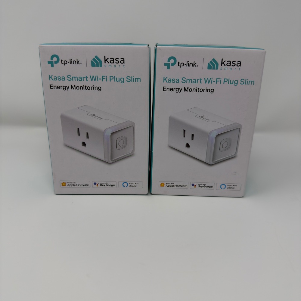 2pk TP-Link Kasa Smart Wi-Fi Plug Slim Energy Monitoring HomeKit Alexa KP125 - Picture 1 of 6